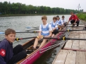 Der WKIII-Vierer von Andreas Puppe und Marcel Reimann war dreimal siegreich. Von links: Steuermann Yannic Kenning, Stefan Landwehr, Gerrit Meyer zu Driehausen, Claudius Siebert, Tobias Nave und Trainer Marcel Kettelmann.