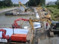 Der Deckwerkszug zwischen dem Piesberger Hafen und der Eisenbahnbrücke.
